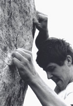 Peter DeSalvo of Madison cranking while on a road trip at Texas’ Hueco Tanks State Park. Photo by Marni Foerster.