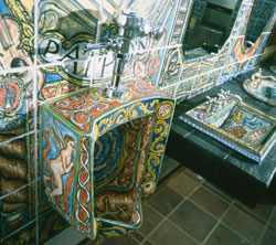 Even the bathroom is an art gallery at the John Michael Kohler Arts Center. Photo courtesy of JMKAC